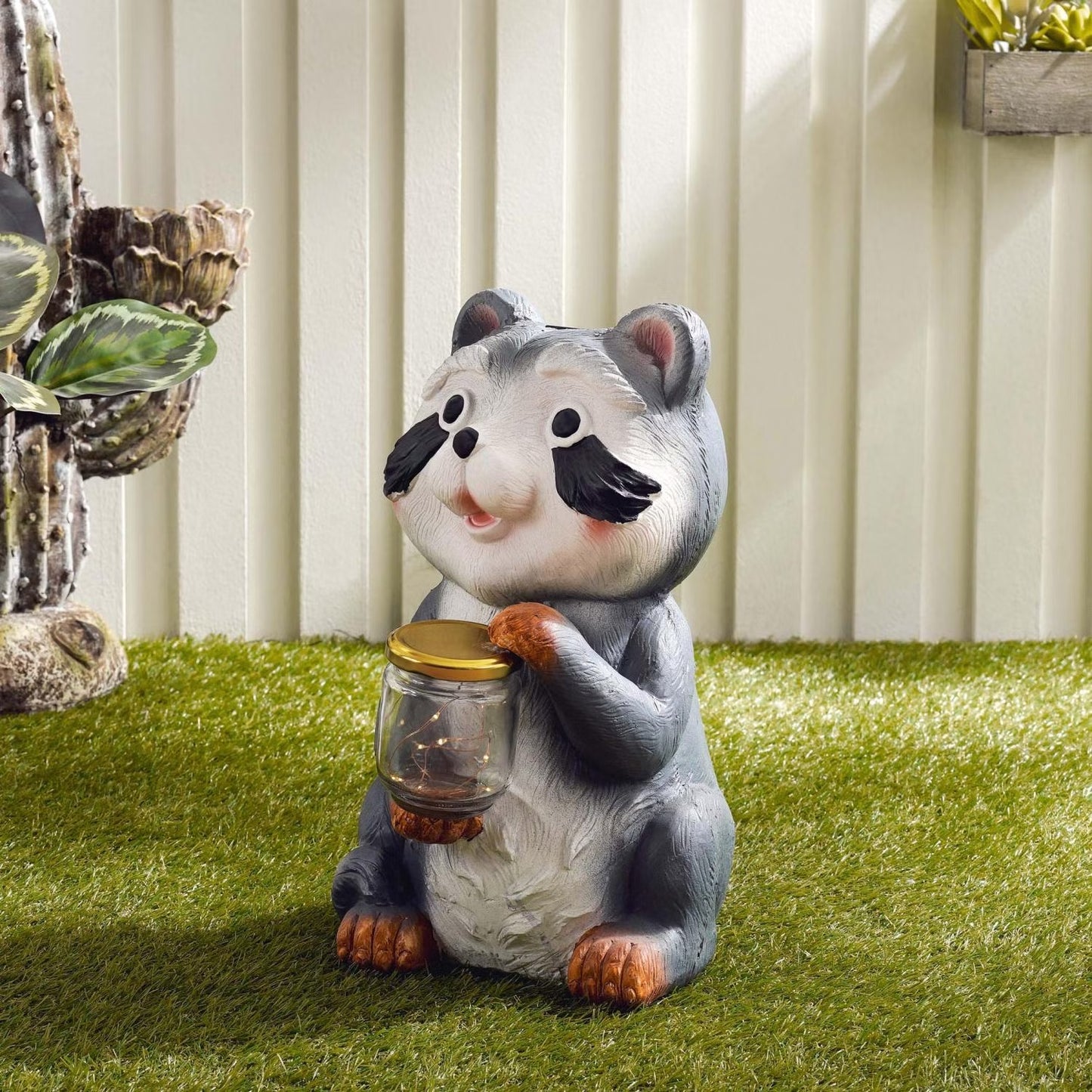 Raccoon Decorative Solar Spot Light, 21.5x22x33cm