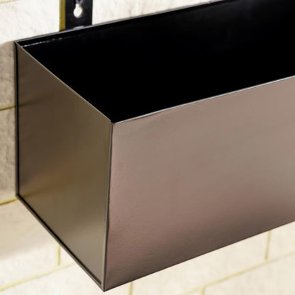 Black Wall Mounted Planter, 51x16x19cm