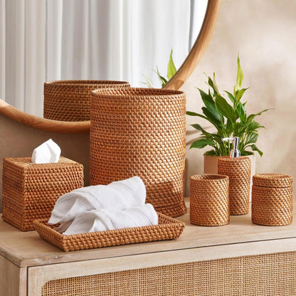 Rattan Waste Bin, 23x23x30cm