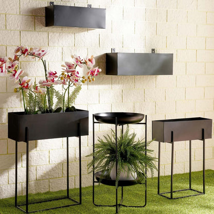 Black Wall Mounted Planter, 51x16x19cm