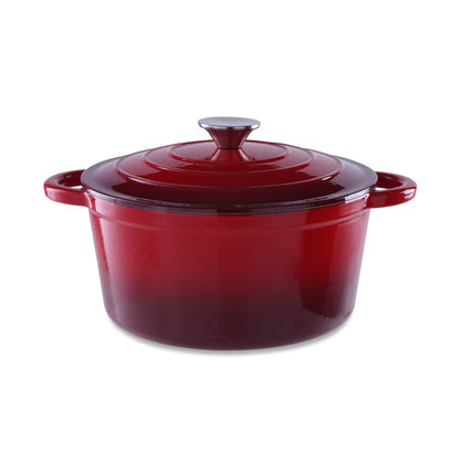 Red Enameled Cast Iron Cooking Pot, 4L
