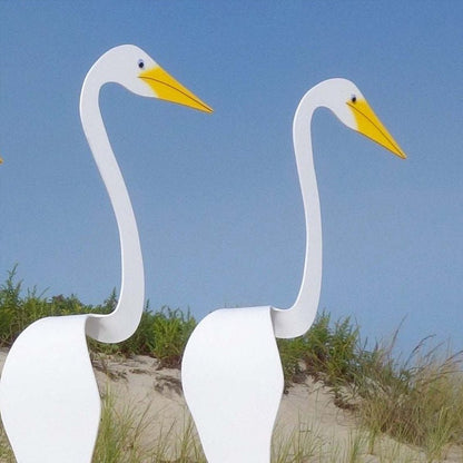 Wind Activated Bird Ornament with Stainless Steel and Reflective Finish for Gardens