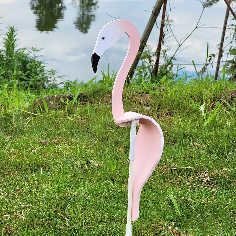 Wind Activated Bird Ornament with Stainless Steel and Reflective Finish for Gardens