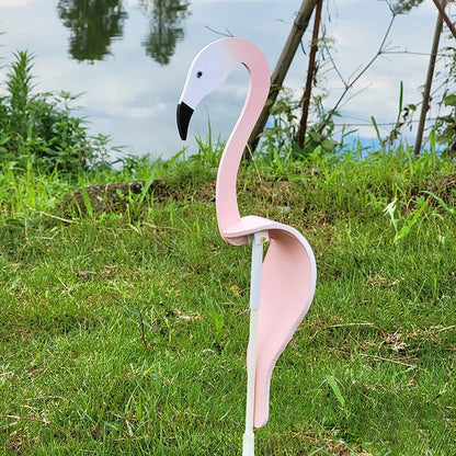 Wind Activated Bird Ornament with Stainless Steel and Reflective Finish for Gardens