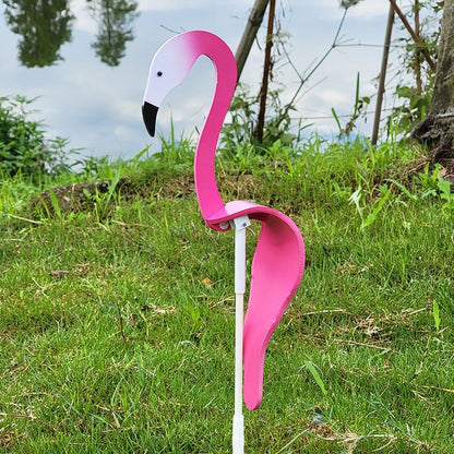 Wind Activated Bird Ornament with Stainless Steel and Reflective Finish for Gardens