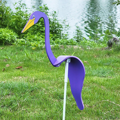 Wind Activated Bird Ornament with Stainless Steel and Reflective Finish for Gardens