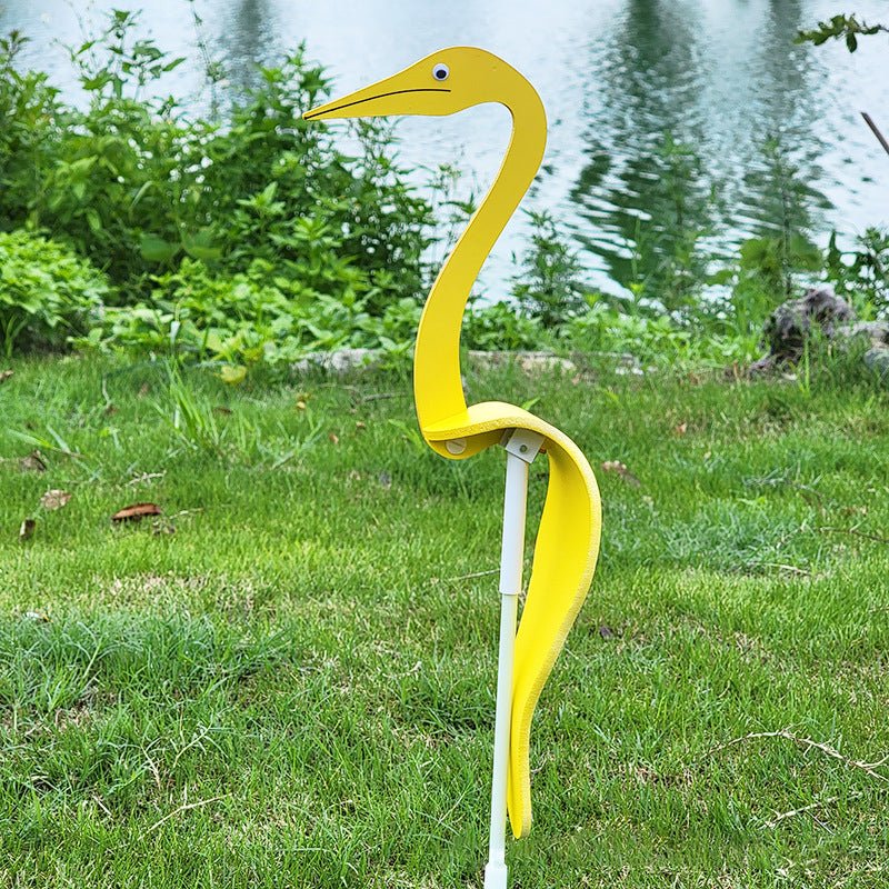Wind Activated Bird Ornament with Stainless Steel and Reflective Finish for Gardens