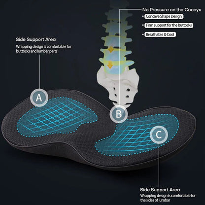 Memory Foam Booster Cushion with Elevated Seating Position and Pressure Relief