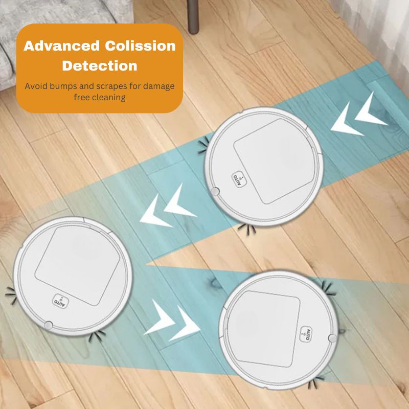 Automated Floor Cleaner with Sweep and Mop Function and Obstacle Detection, 60-Minute Runtime