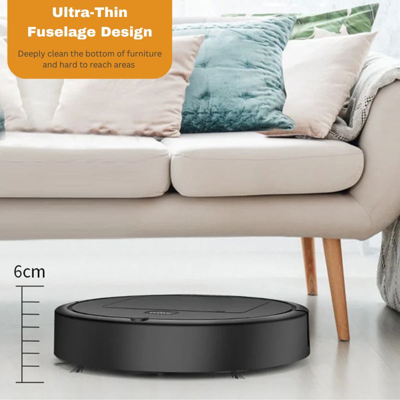 Automated Floor Cleaner with Sweep and Mop Function and Obstacle Detection, 60-Minute Runtime
